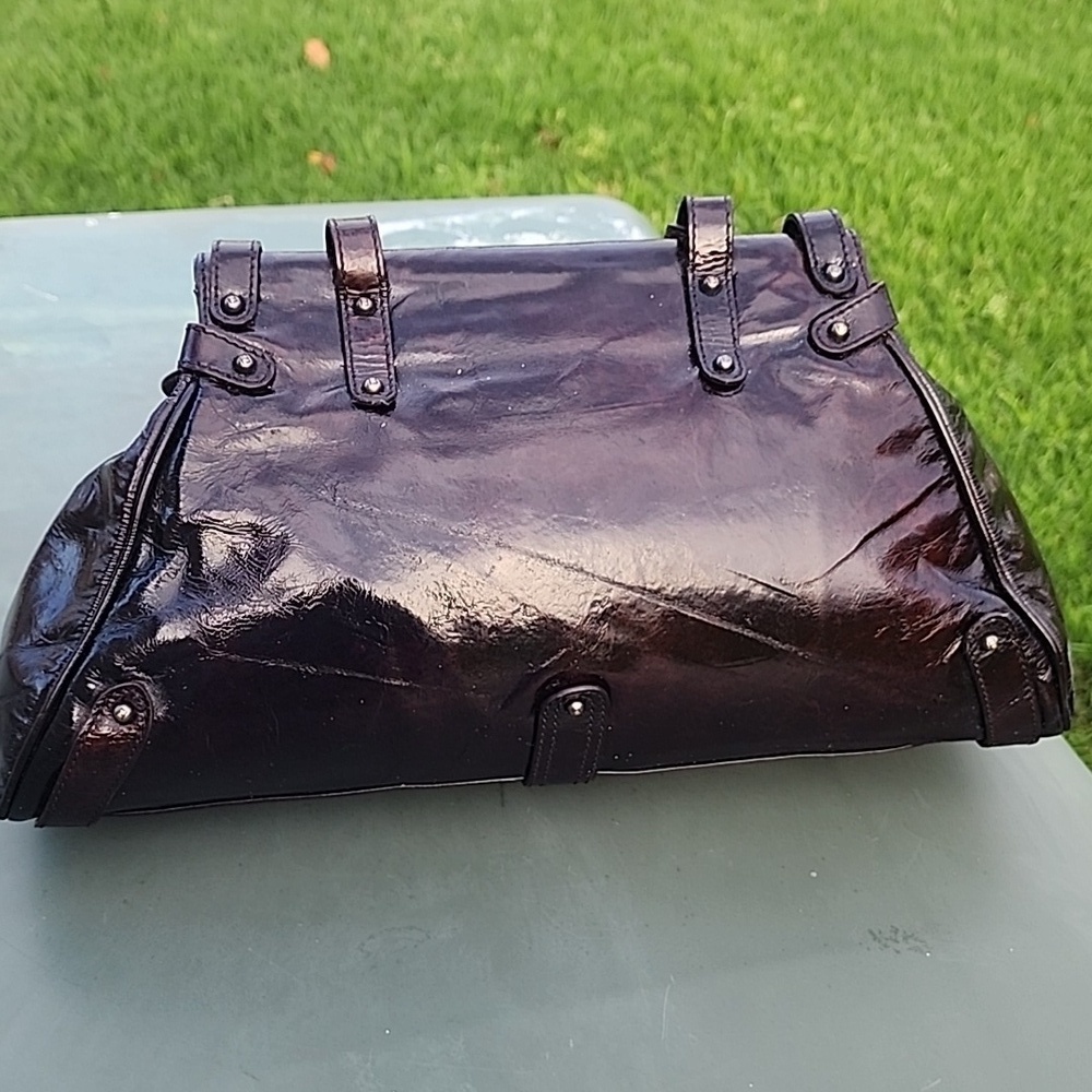 AUTHENTIC RARE FENDI Patent Leather Magic Burgundy Brown Bag - Picture 4 of 16